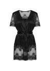 Сексуальный черный халат Obssesive Maderris peignoir XS/S вид 6