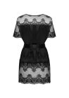 Сексуальный черный халат Obssesive Maderris peignoir XS/S вид 7