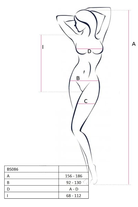 Боди Passion BS086 с вертикальной сеткой и открытым доступом, черный, One Size вид 7