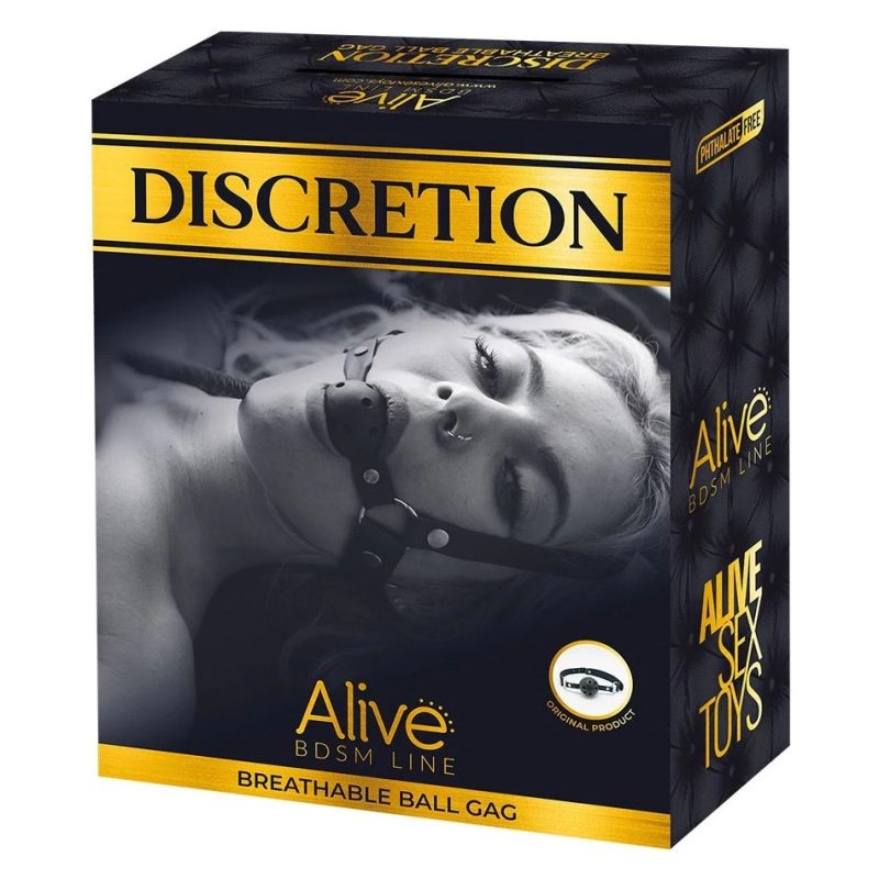 Регульований кляп з перфорованою кулькою Alive Discretion чорний вид 5