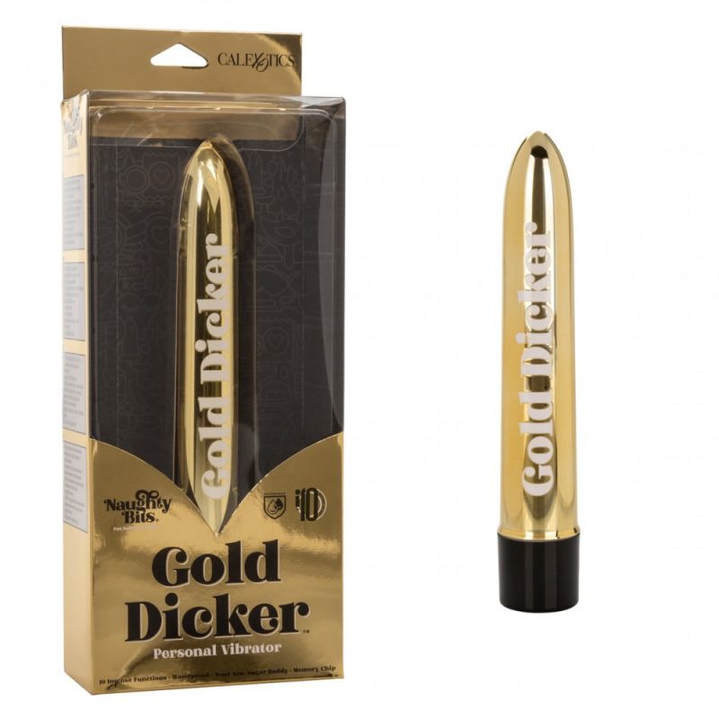 Вібратор Naughty Bits Gold Dicker Vibe вид 2