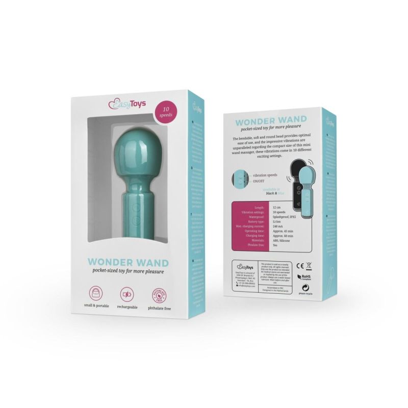 Вібратор для клітора EasyToys, силіконовий, бірюзовий, 12 х 4 см вид 8