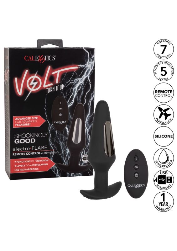 Анальна пробка з вібрацією та електростимуляцією California Exotics Volt Electro-Flare, з пультом вид 12