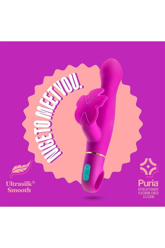 Вібратор з кліторальним відростком у вигляді метелика Blush Aria Naugnty AF рожевий вид 10