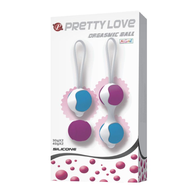 Вагінальні кульки Pretty Love Orgasmic Ball силіконові, різнокольорові, 2 шт вид 10