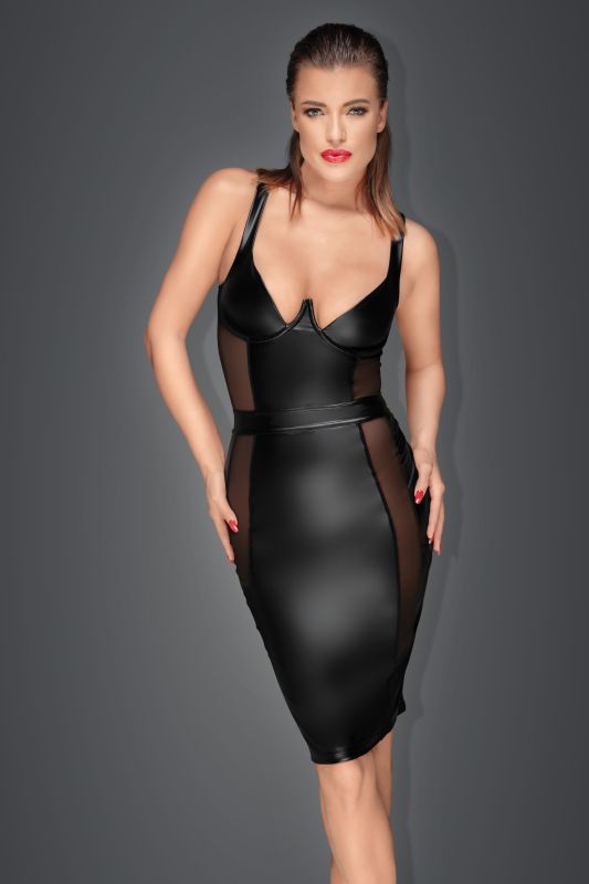 Сукня Noir Handmade Venus із Power Wetlook з сітчастими вставками, чорна, M вид 2