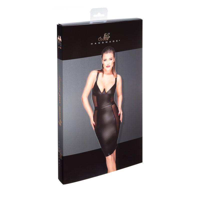 Сукня Noir Handmade Venus із Power Wetlook з сітчастими вставками, чорна, M вид 4