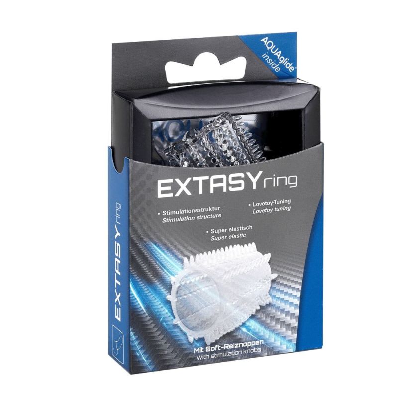 Насадка на пеніс Joy Division Extasy Ring з вусиками, прозора, 4.5 х 2.1 см вид 4