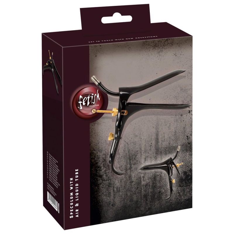 Вагінально-анальне дзеркало Fetish Collection Speculum із нержавіючої сталі, чорно-золоте, 15 см вид 3