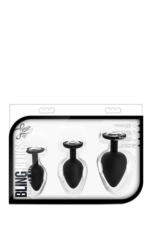 Набір анальних пробок LUXE BLING PLUGS TRAINING KIT WHITE GEMS вид 3