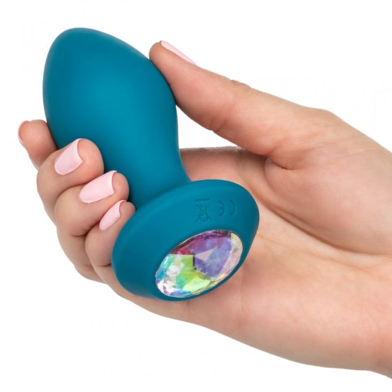 Анальна пробка із вібрацією Vibrating Crystal Probe Блакитна California Exotic вид 7