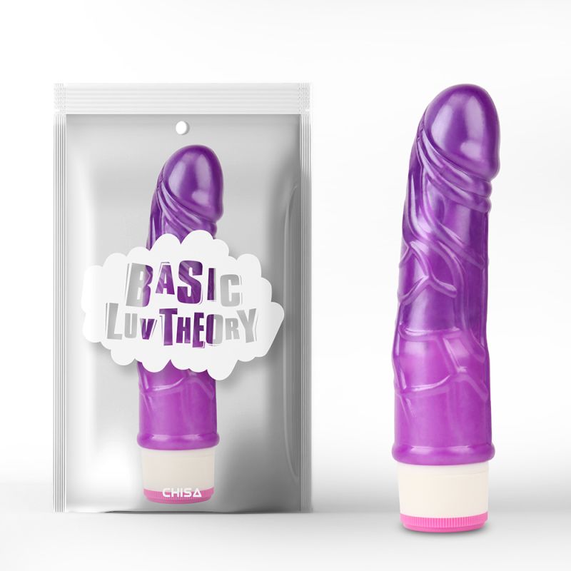 Вібратор реалістичний на батарейках Chisa Basic Luv Theory Stud Rod, фіолетовий, 17.5 см вид 2