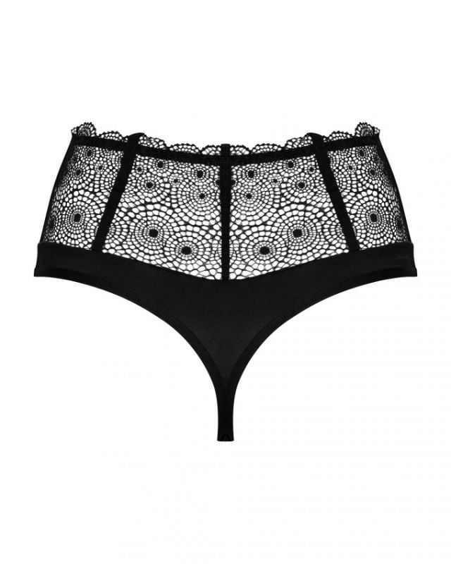 Сексуальні стрінги на високій талії Obsessive Sharlotte panties black L/XL вид 5