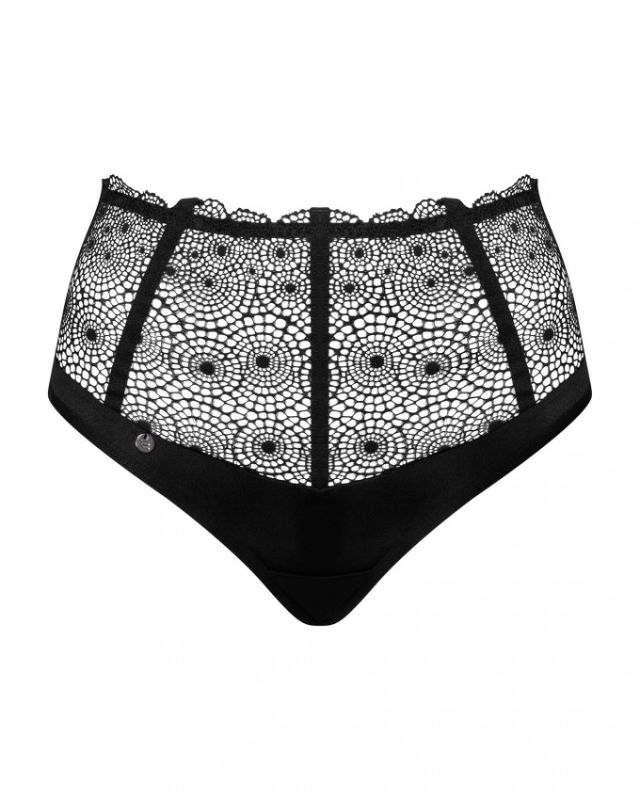 Сексуальні стрінги на високій талії Obsessive Sharlotte panties black L/XL вид 6