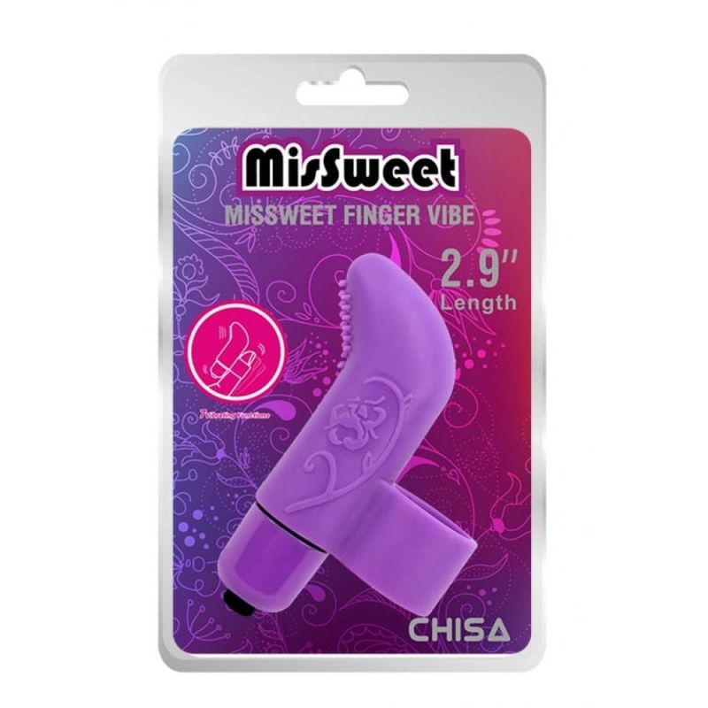 Вібратор для клітора на палець Chisa Mis Sweet Finger Vibe з рельєфом, фіолетовий вид 5