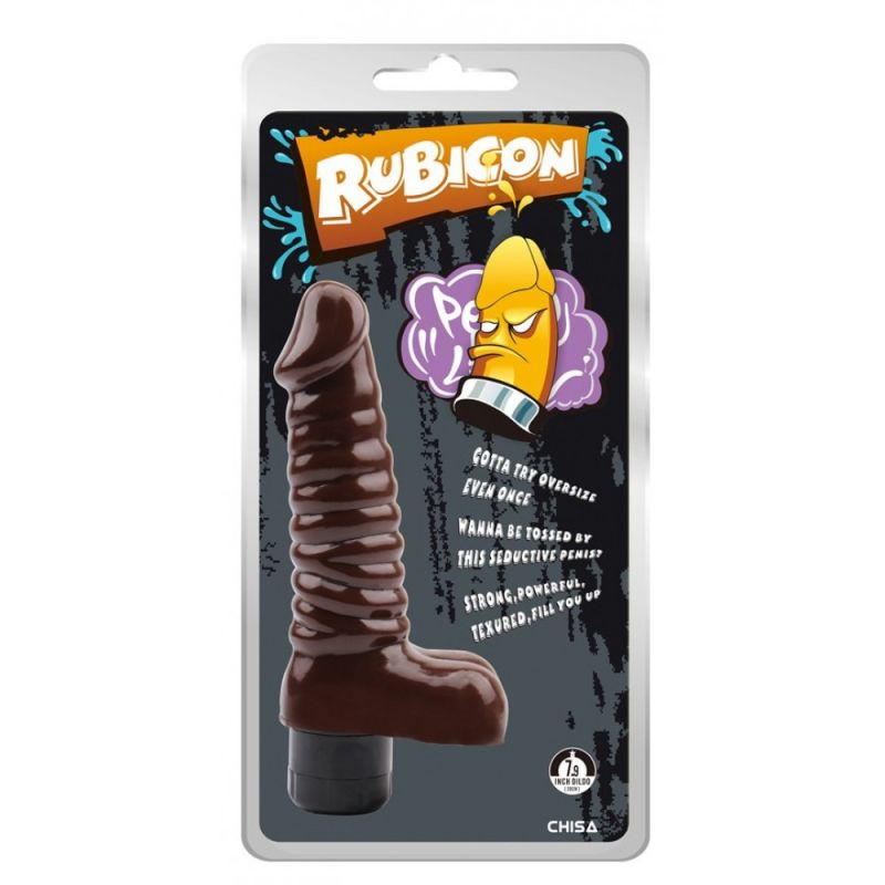Вібратор рельєфний з яєчками Chisa RUBICON, коричневий вид 8