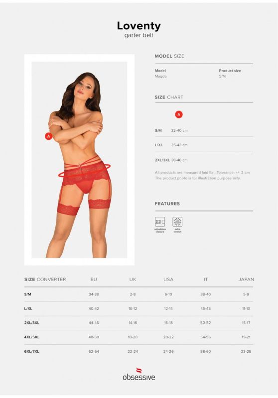 Пояс для панчох Obsessive Loventy L/XL вид 9