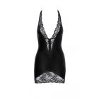 Вінілова міні-сукня L F283 Noir Handmade, з мереживом, чорна вид 5
