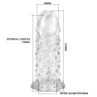 Насадка на член Baile Brave Man гелева, рельєфна, прозора, 12.5 х 4 см вид 5