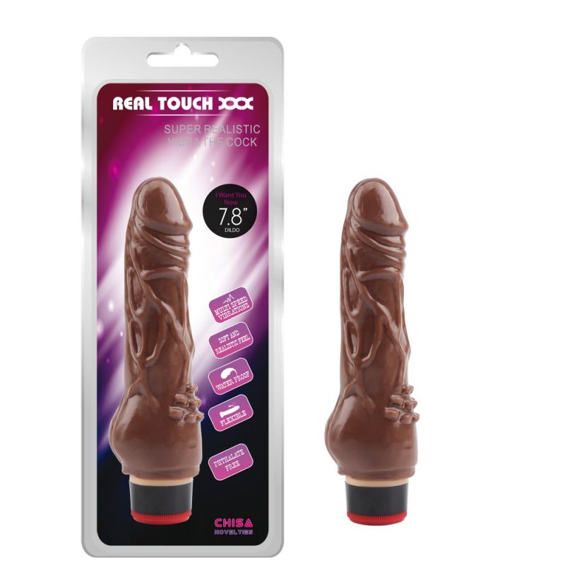 Класичний вібратор Chisa Real Touch XXX коричневий вид 2
