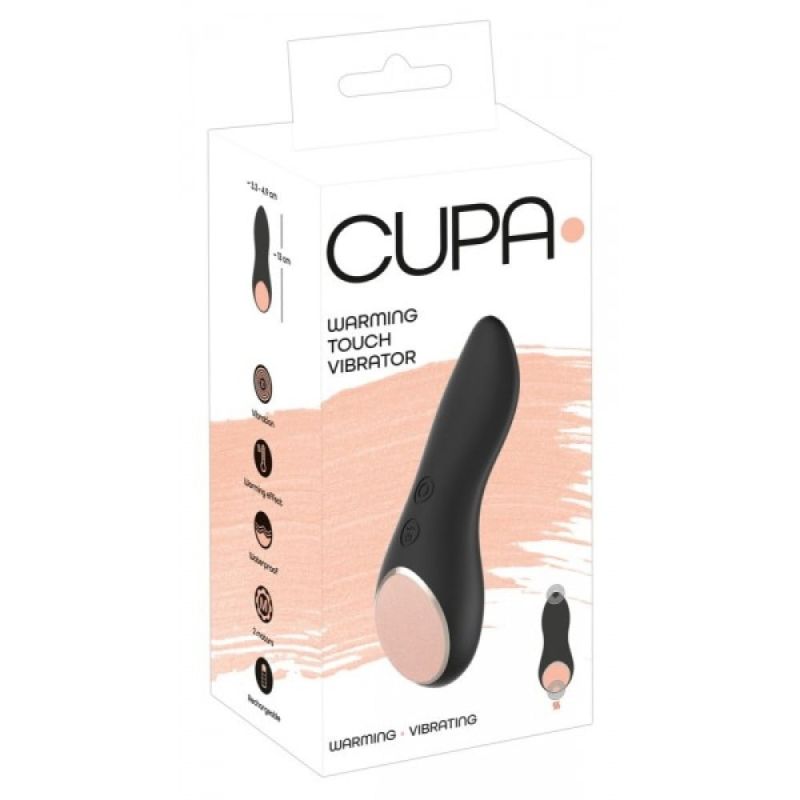 Вібратор із підігрівом CUPA Warming Touch для клітора, чорний вид 6