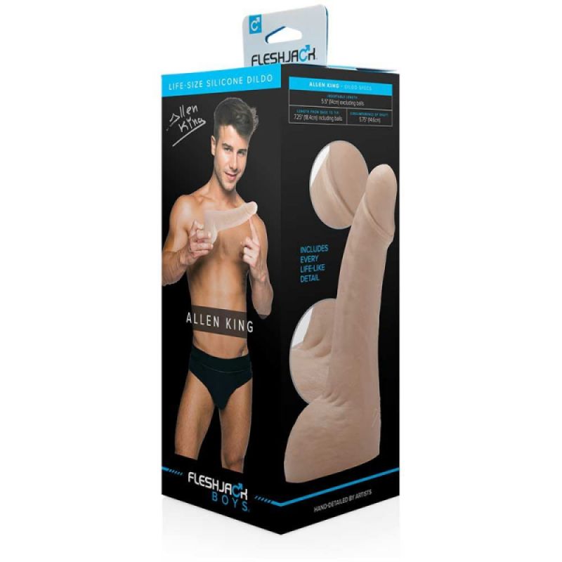 Фалоімітатор з мошонкою реалістичний Fleshjack Boys ALLEN KING DILDO, тілесний, 18 см х 4,5 см вид 11