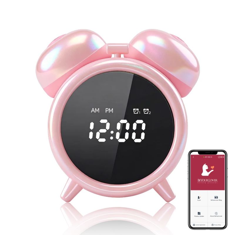 Вібратор-будильник BeYourLover Adult Clock з вакуумом та додатком, рожевий вид 2
