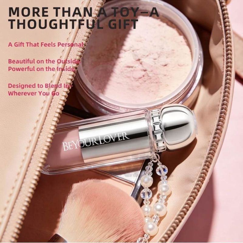 Вакуумний стимулятор BeYourLover Powder Mist у формі губної помади, рожевий, 9,65 × 3,3 × 3 см вид 7