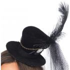 Жіночий міні-циліндр Steampunk Velvet Mini Top Hat від Leg Avenue, чорний вид 3