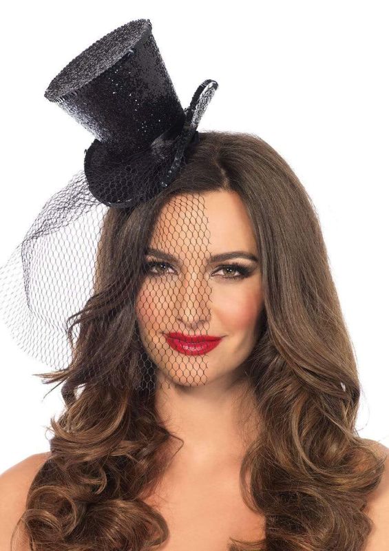 Міні-циліндр жіночий Mini Glitter Top Hat від Leg Avenue вид 2