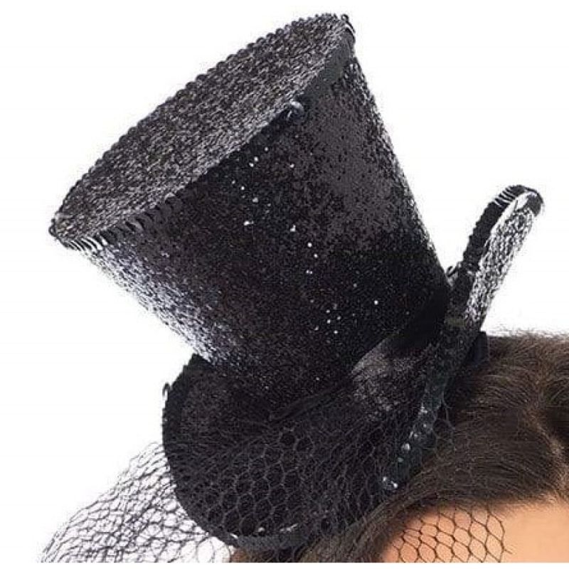 Міні-циліндр жіночий Mini Glitter Top Hat від Leg Avenue вид 3