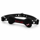 Кляп у вигляді кістки DS Fetish з надписом "Bitch", чорний вид 2