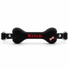 Кляп у вигляді кістки DS Fetish з надписом "Bitch", чорний вид 3