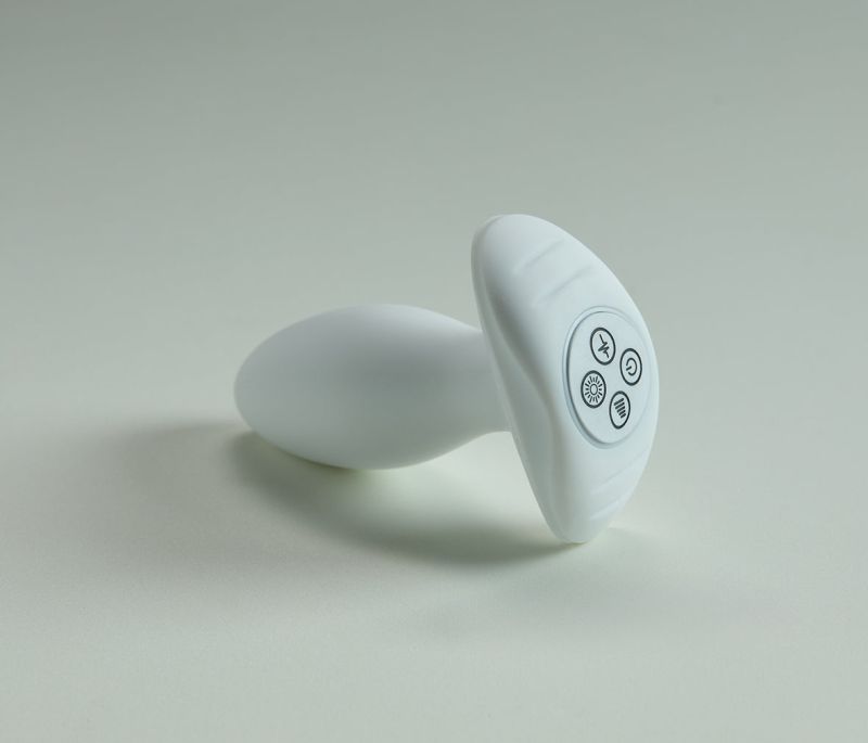 Анальна вібропробка з RGB-підсвічуванням та додатком Illumination The Plug, біла, 10,2 × 3,2 см вид 3