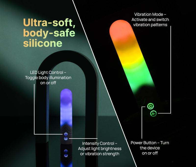 Віброкуля з RGB-підсвічуванням та керуванням через додаток Illumination The Bullet, біла, 12 × 2 вид 8