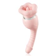 Вибратор и клиторный стимулятор BeYourLover Devil Flower с всасыванием, розовый, 24.3 х 3.7 см