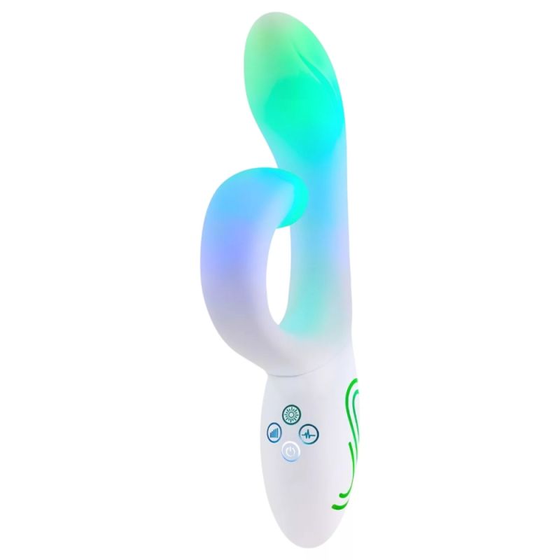Вібратор-кролик із RGB-підсвічуванням та додатком Paradise Illumination The Rabbit, білий, 21,6 см × 3,8 см вид 12