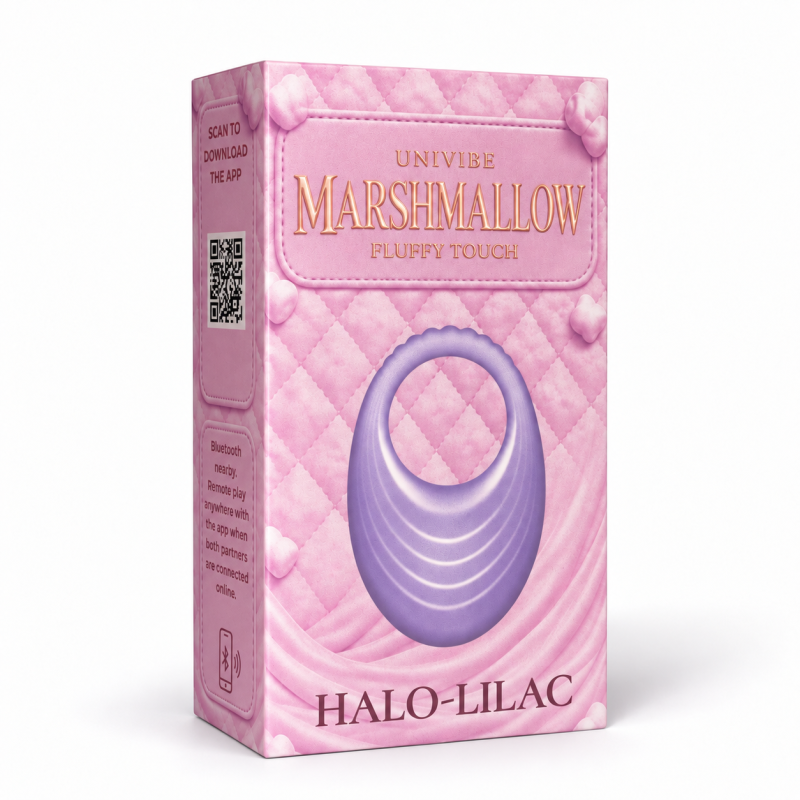 Віброкільце UNIVIBE Halo Lilac з керуванням через додаток, 9 режимів вібрації, фіолетове вид 6