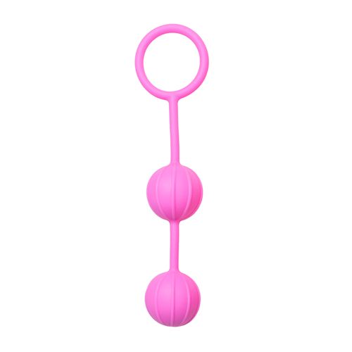 Вагинальные шарики Easytoys Vertical Ribbed Geisha розовые вид 2