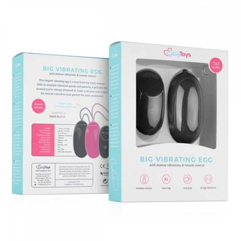 ВІБРОЯЙЦЕ Vibrating Egg With Remote Control чорне вид 6