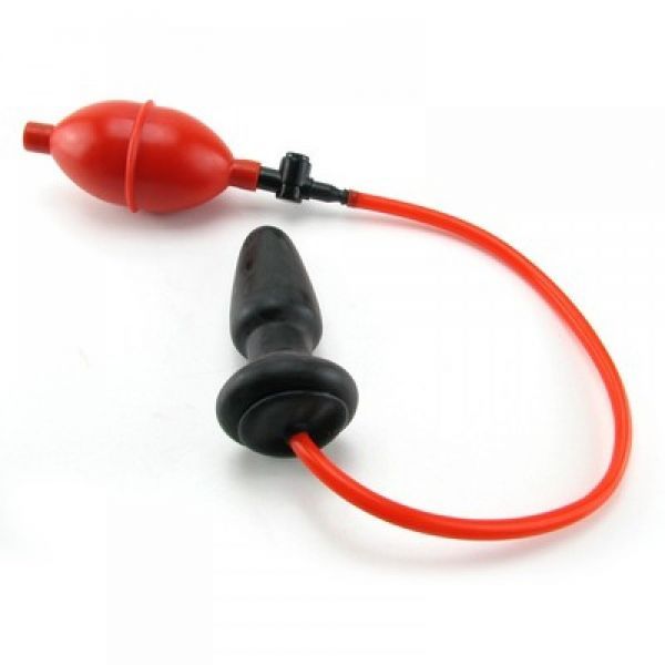 Надувна анальна пробка з грушею та присоскою CalExotics COLT Butt Plug, чорна, 10 × 4 см вид 3