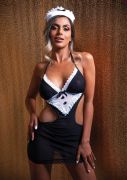 Костюм покоївки Daring Intimates, S/M, 2 елементи, чорно-білий