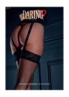Панчохи в сіточку з мереживним поясом Daring Intimates, чорні, One Size вид 6