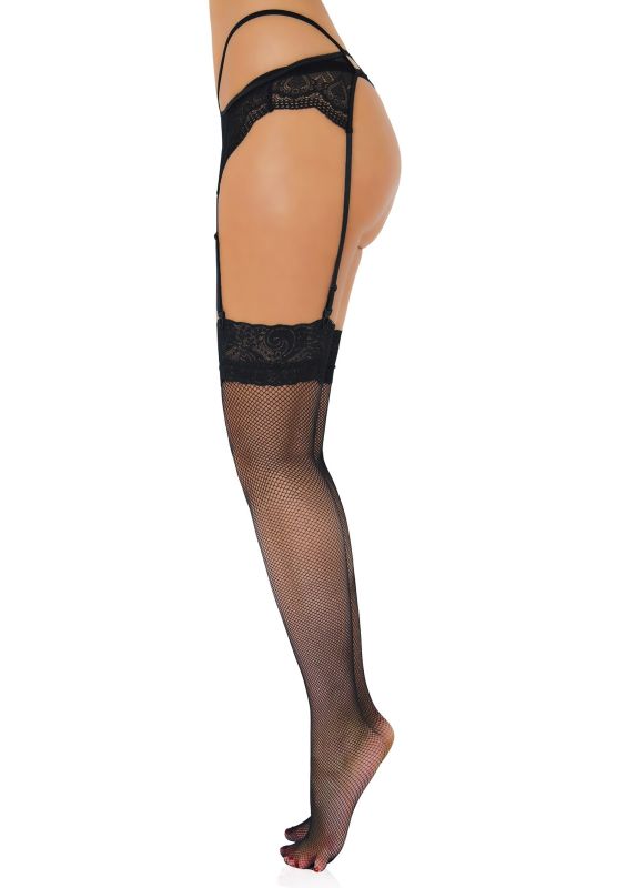 Панчохи в дрібну сіточку Daring Intimates, з мереживом, чорні вид 7