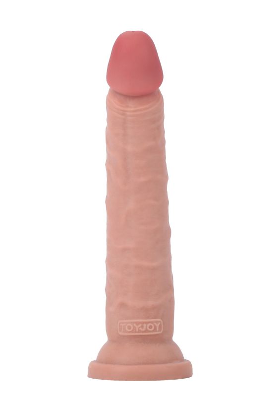 Фалоімітатор подвійної густини на присосці ToyJoy Deluxe Dual 17,5 см, тілесний вид 2