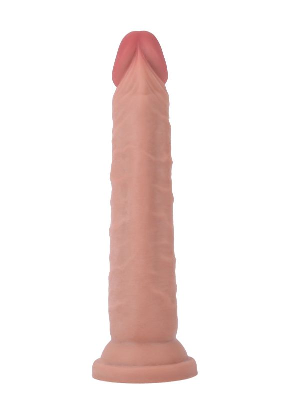Фалоімітатор подвійної густини на присосці ToyJoy Deluxe Dual 17,5 см, тілесний вид 3