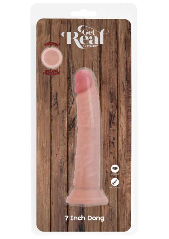 Фалоімітатор подвійної густини на присосці ToyJoy Deluxe Dual 17,5 см, тілесний вид 7