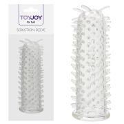 Еластична насадка на пеніс із шипиками ToyJoy Seduction Sleeve, прозора, 11 × 2 см