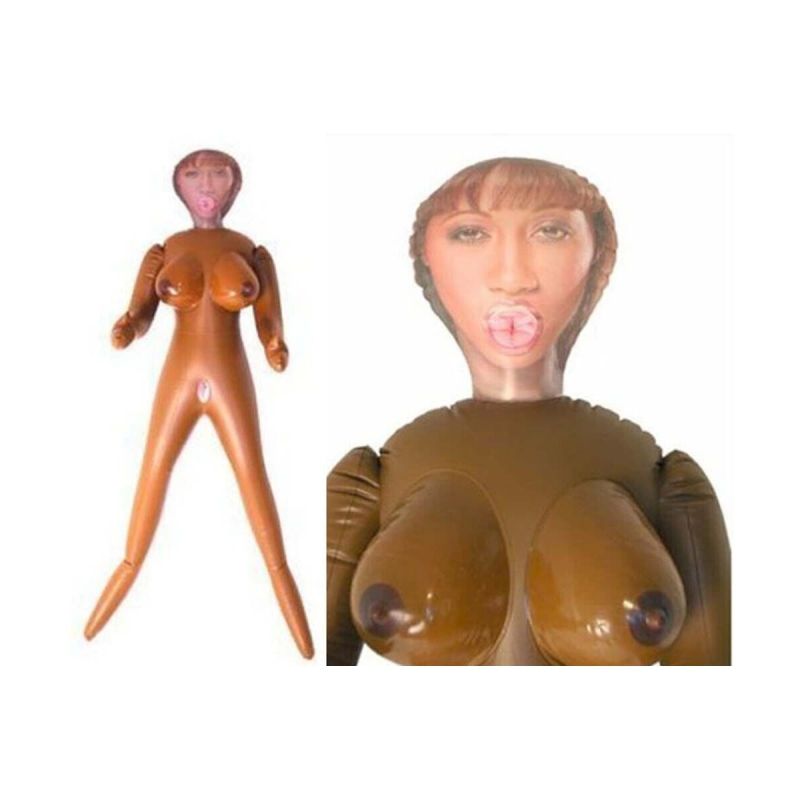 Секс лялька надувна з трьома отворами CalExotic India Nubian Love Doll, коричневий вид 4