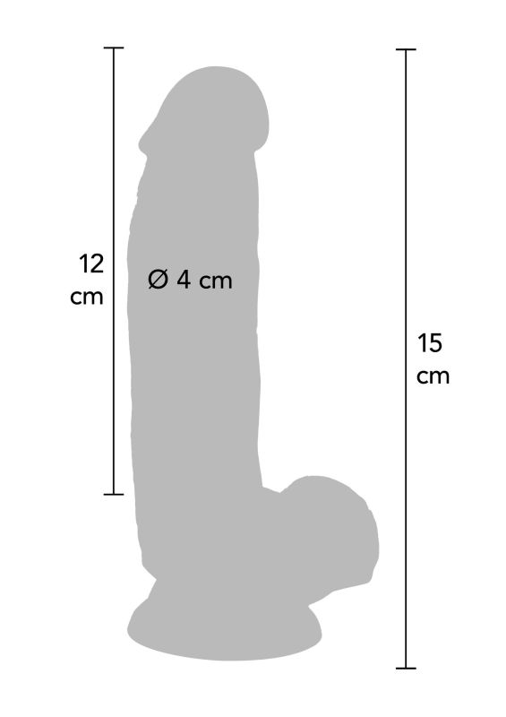 Реалістичний фалоімітатор ToyJoy Get Real Dildo з мошонкою та присоскою, бежевий, 15 × 4 см вид 3